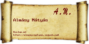 Almásy Mátyás névjegykártya